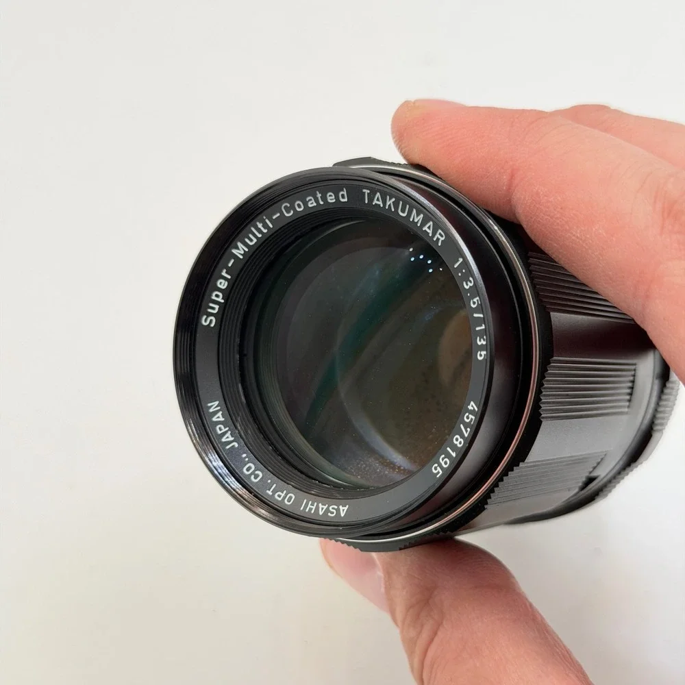 Asahi Pentax SMC Takumar 135mm f3.5 M42 Mount Lens with Hood and Case VGC